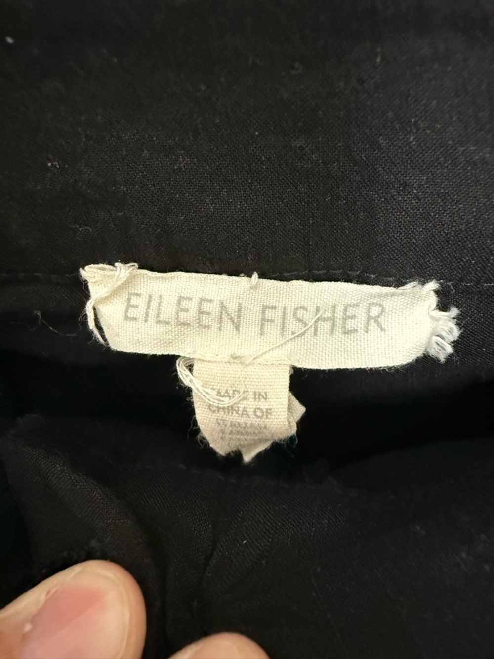 Eileen Fisher Black Linen Blend Straight Leg Casual Pants Size Medium - Picture 2 of 7